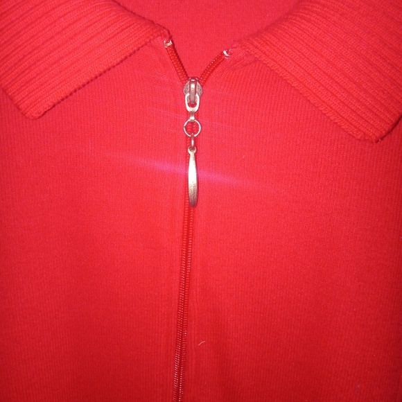 Koret K-Wear Red Zippered Cardigan/Jacket Warm/Thick 2X ♥️ - Picture 2 of 7